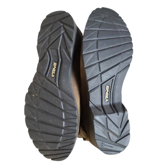 Teva Brown Leather De La Vina Ankle Boots Side Zip Strap Buckle Women's 6 - Picture 4 of 5